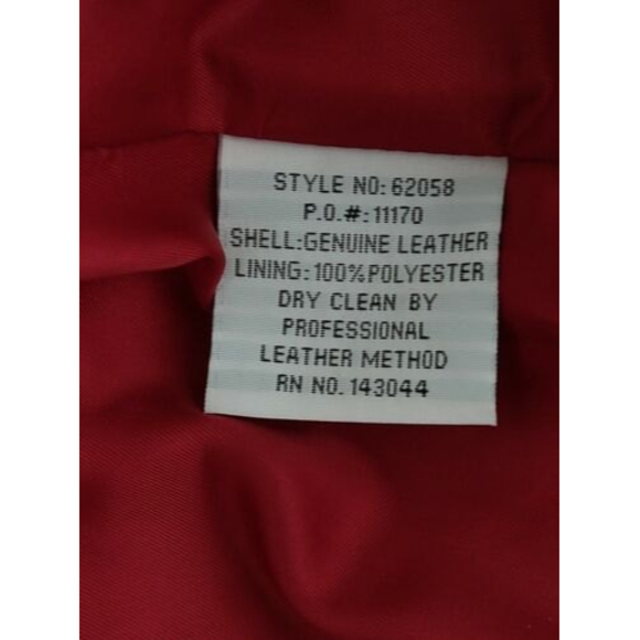 BAGATELLE Red Leather Moto / Jacket Women's Large Full Zip Rear Sunburst Design - Picture 10 of 12